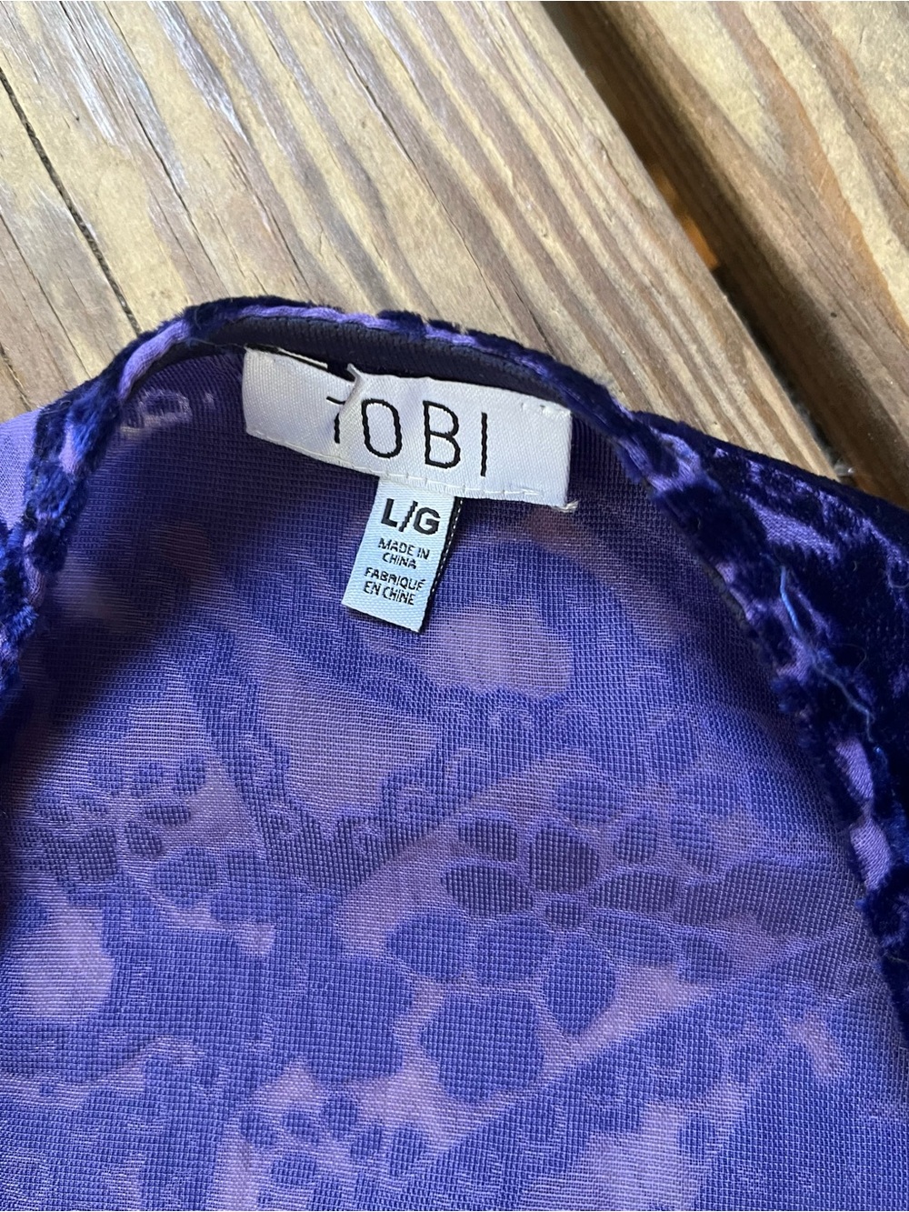 Tobi Purple Velvet Paisley Wrap Cutout Dress - Picture 6 of 6